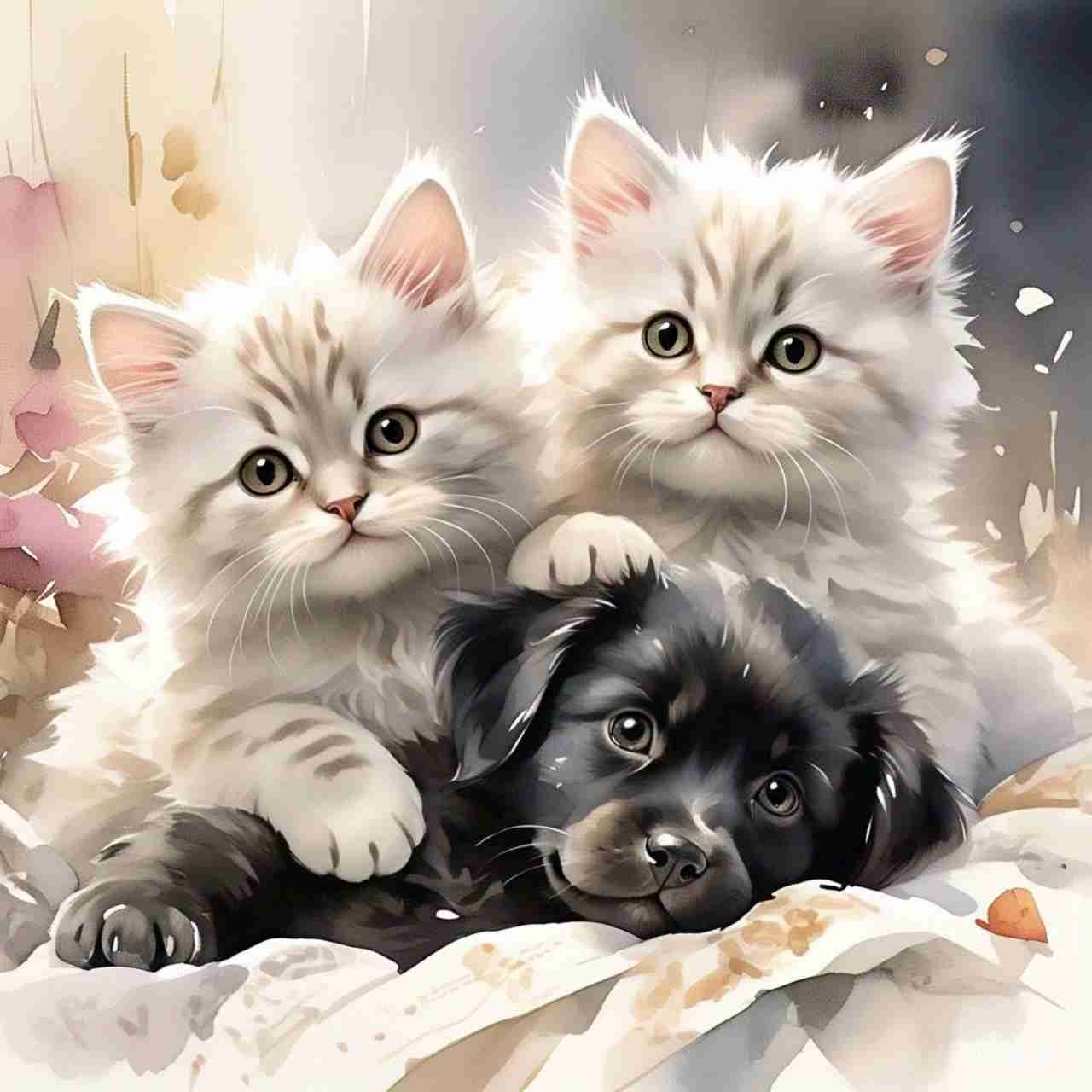 Cuddly Cat and Puppy Day