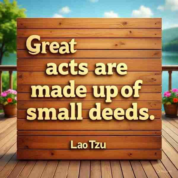 Lao Tzu - Great acts are made up of small deeds