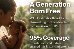 Brazil almost completely eliminated mother to child transmission of HIV.