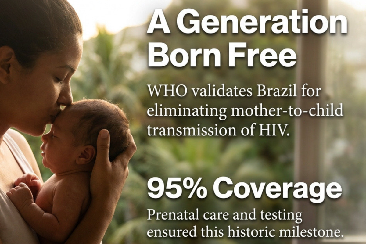 Brazil almost completely eliminated mother to child transmission of HIV.