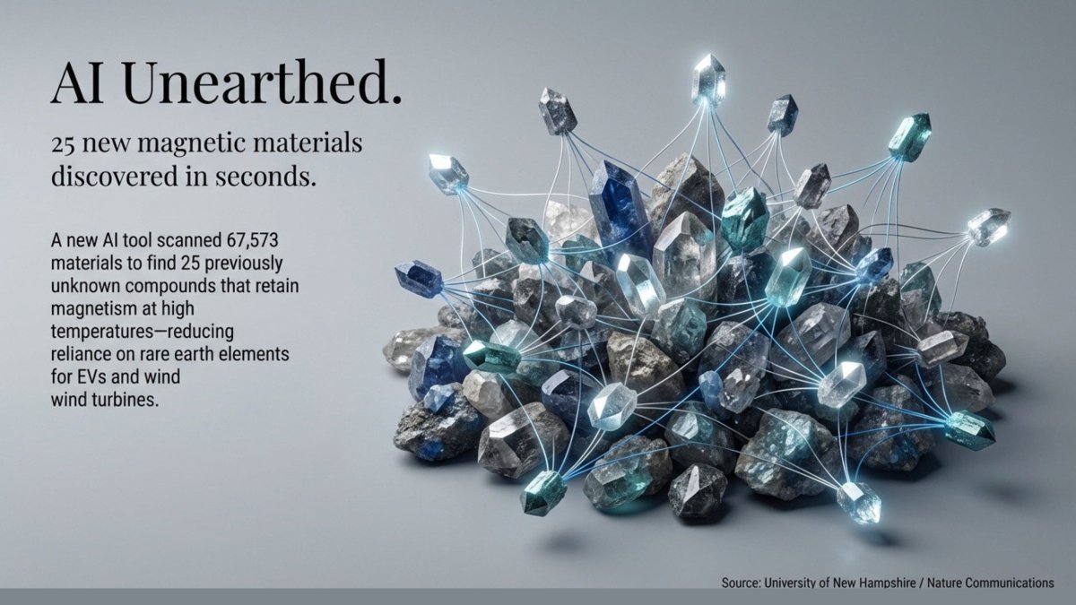 AI finds new magnetic materials reducing the need for rare earths