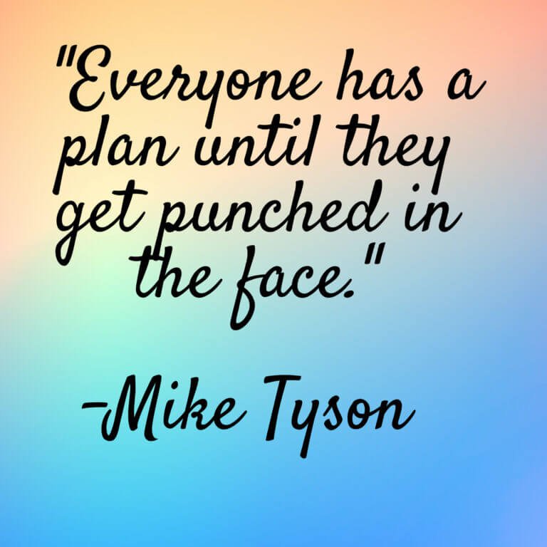 Mike Tyson – “Everyone has a plan until they get punched in the face.”